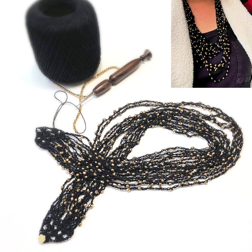 crochet necklace handmade gift idea quick jewelry pattern
