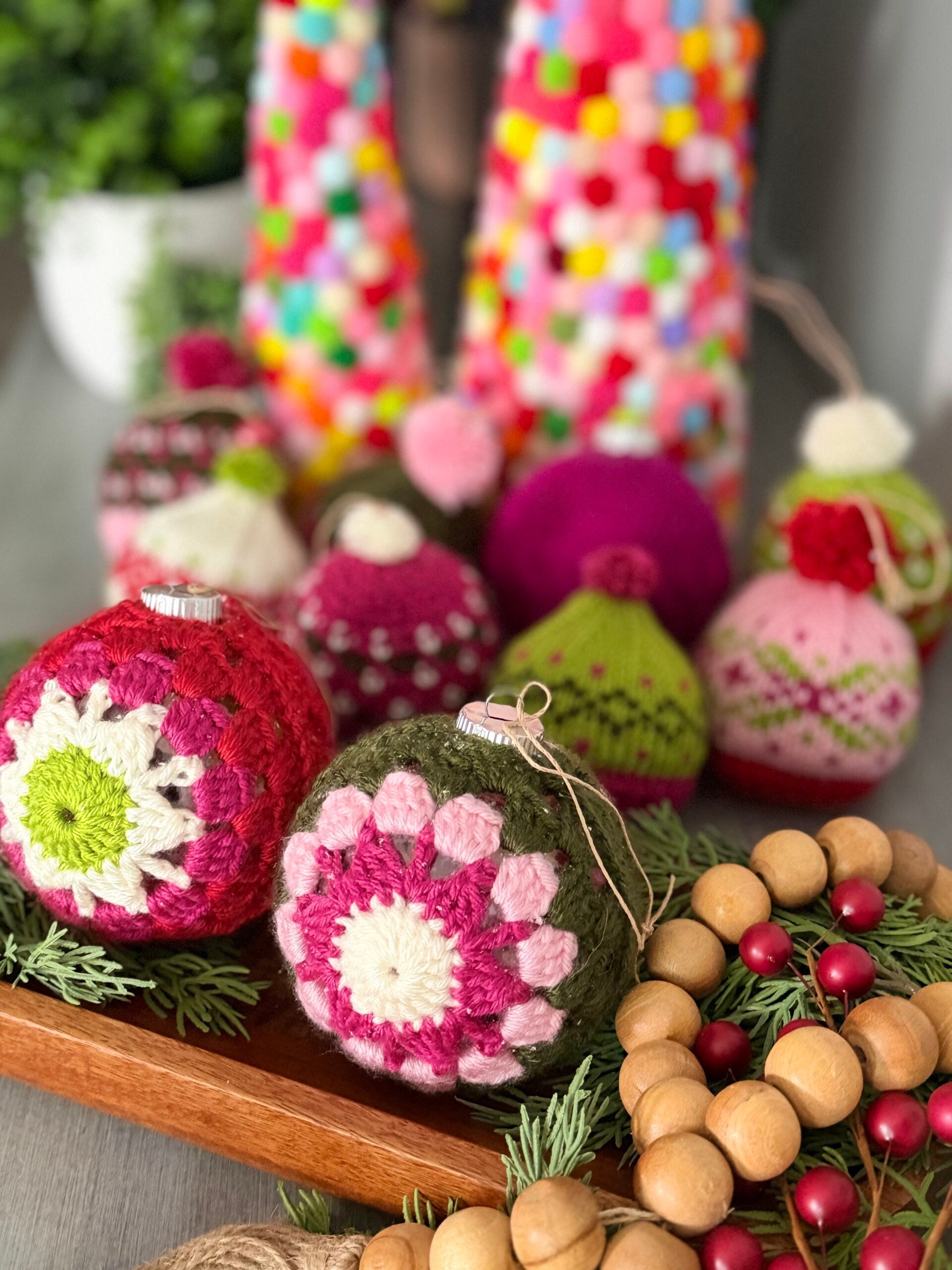 Grin and Garland Crochet Ornament